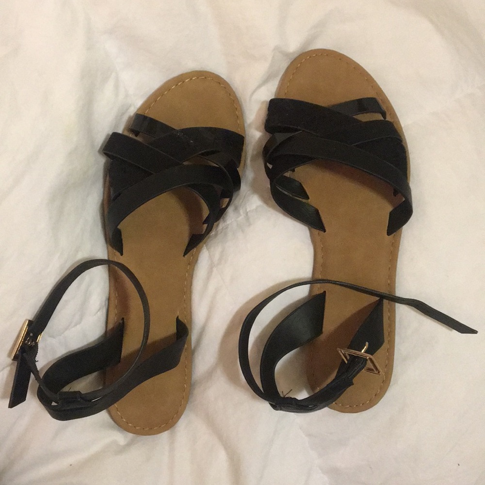 Black strap sandals